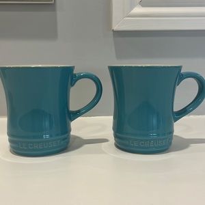 Le Creuset Turquoise Coffee Mugs - Set of 2 - NWT
